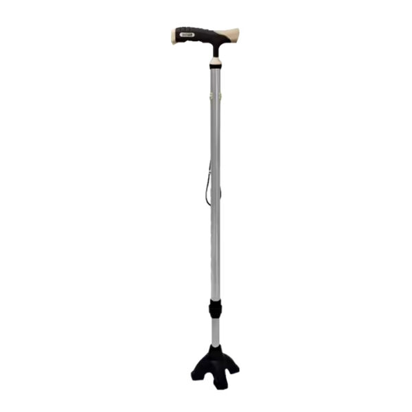 WALKING STICK STAINLESS STEEL 4 LEGGED